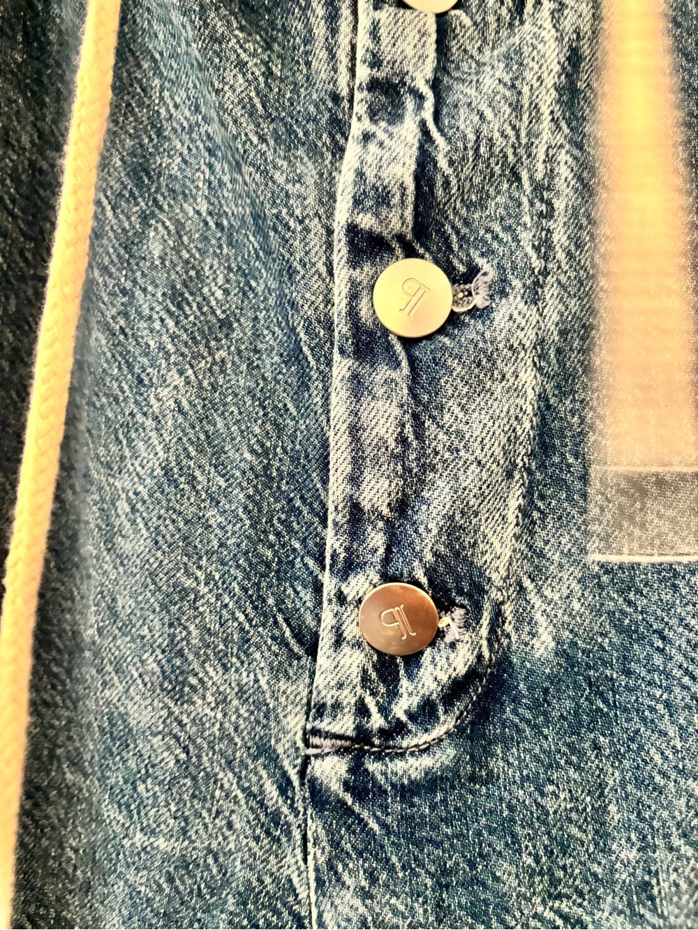 Pilcro Light Blue Wide-Leg Drawstring Jeans with Washed Finish - Picture 6 of 10